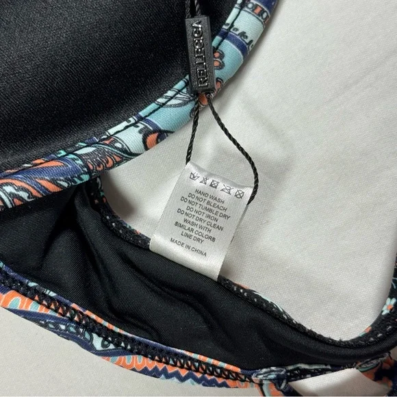 RELLECIGA Paisley Print Push Up Bikini Top - Black & Orange NWT Size Medium - Picture 8 of 8